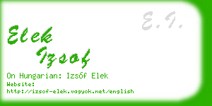 elek izsof business card